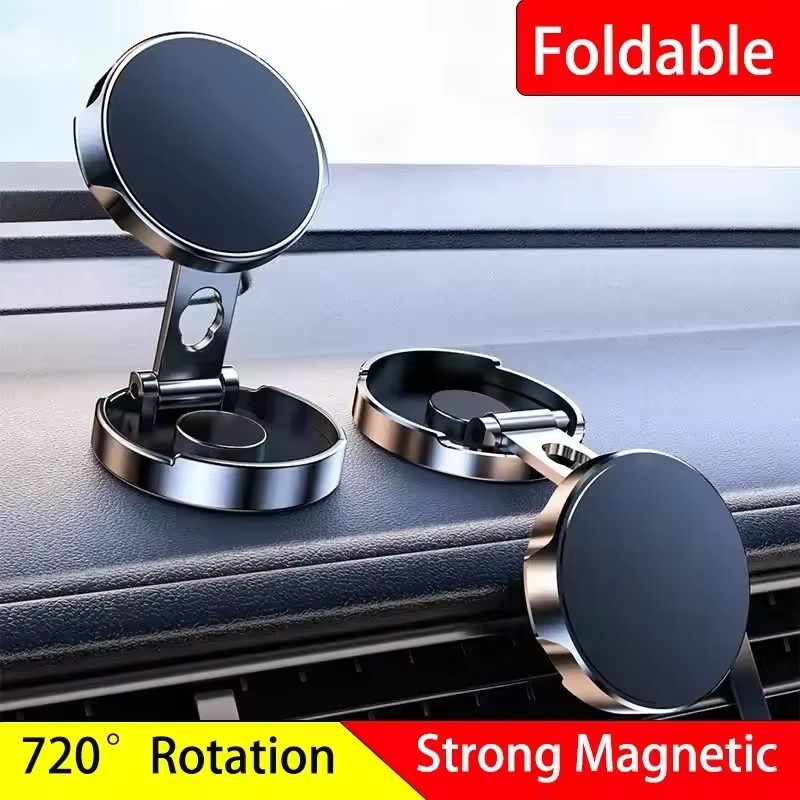 Round Folding Magnetic Car Hol - Phone Accessories Holder Car ulasan dan harga